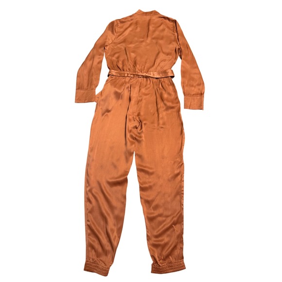 LBLC The Label Dede‎ Jumpsuit Rust Belted Viscose Blend Women's L - Picture 4 of 11
